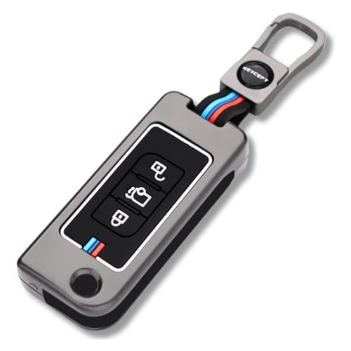 Keycept Metal Alloy Key Cover Compatible With Xuv500 3 Button Flip Key With Keychain (Type M1).