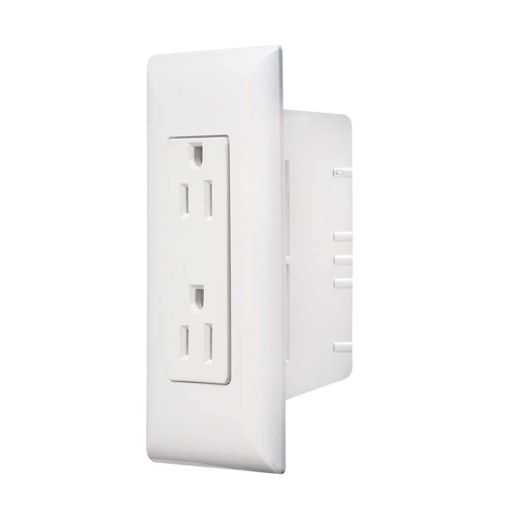 Rv Designer S831, Ac Contemporary Dual Outlet, Self Contained, Speedwire With Cover-Plate, White