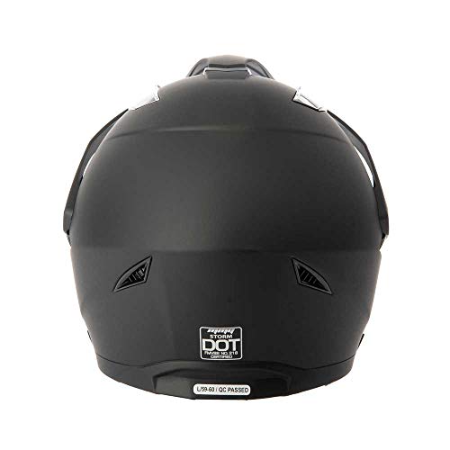 Mmg Helmet Dual Sport Off Road Motorcycle Dirt Bike Atv - Flipup Visor - Model 23 (Medium, Black Matte)
