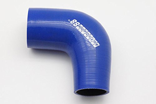 Autobahn88 Automotive Silicone Hose Bend, 90-Deg Elbow Reducer Coupler, ID=3'' to 2'' (76 to 51mm), Leg Length 3.13'' (80mm), Wa