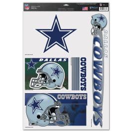 Wincraft NFL Dallas Cowboys Ultra Decal Sheet, 11'x17', Team Color