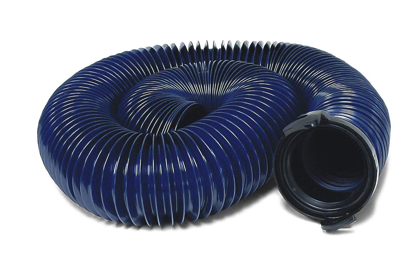 Valterra D04-0121 20' Blue Standard Bulk Quick Drain With Straight Hose Adapter, ( 1 Fitting End Only)