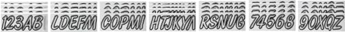 Hardline Products Series 400 Factory Matched 3-Inch Boat & Pwc Registration Number Kit, White/Black - Whbkg400
