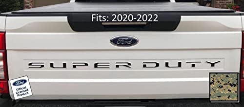 Decal Mods Super Duty Tailgate Letter Inserts Inlays Decals Stickers (Thin) For (2020-2022) Ford F250 F350 F450 (Marpat Woodland