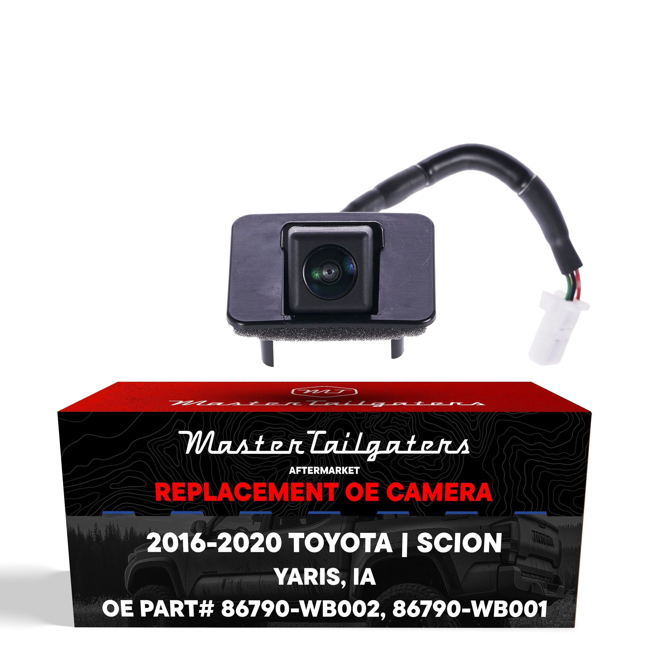 Toyota Yaris iA (2016-2020), Yaris Sedan (2016-2020) / Scion iA (2016) OEM Replacement Backup Camera OE Part # 86790-WB001, 86790-WB002