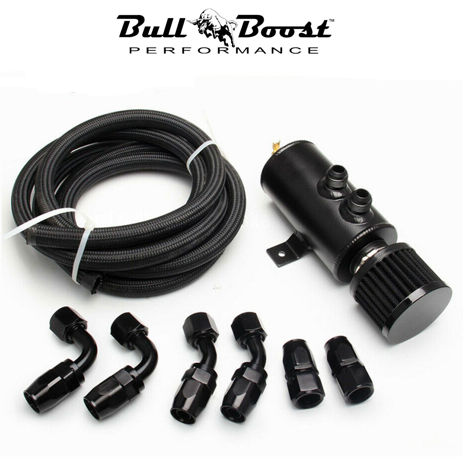 Universal Performance Oil Catch Can 2 Port -10AN Breather 750mL Baffle Tank