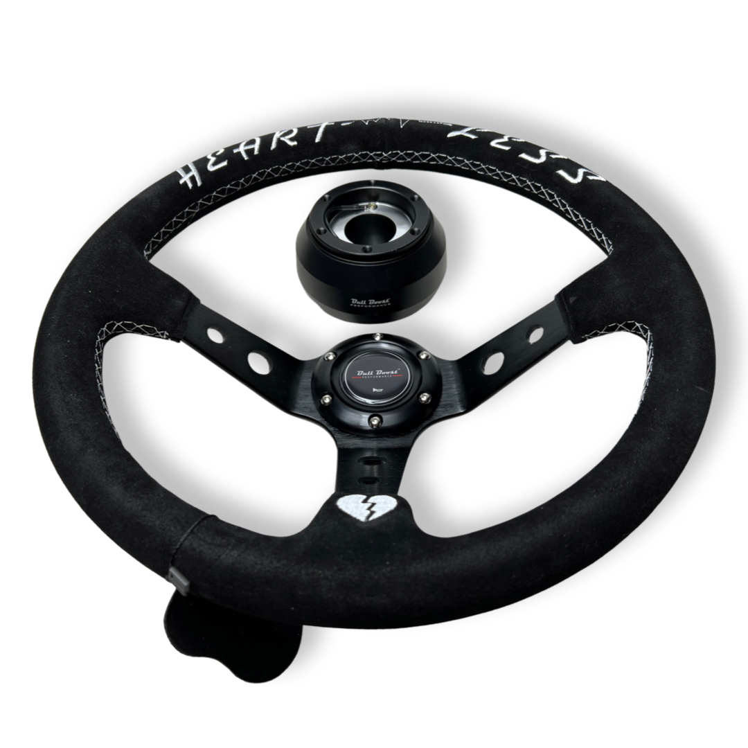 Suede Deep Dish Steering Wheel + Short Hub Adapter Kit For Toyota Camry Corolla