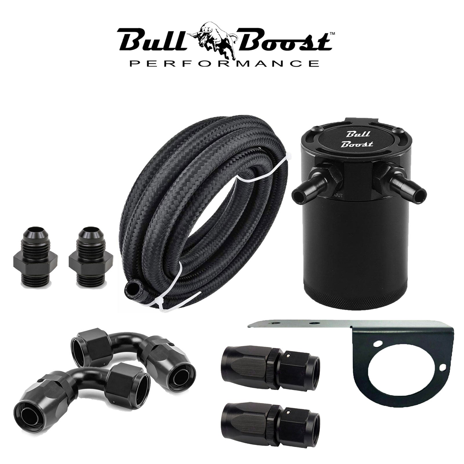 8AN Universal Performance Oil Catch Can 2 Port -8AN Kit