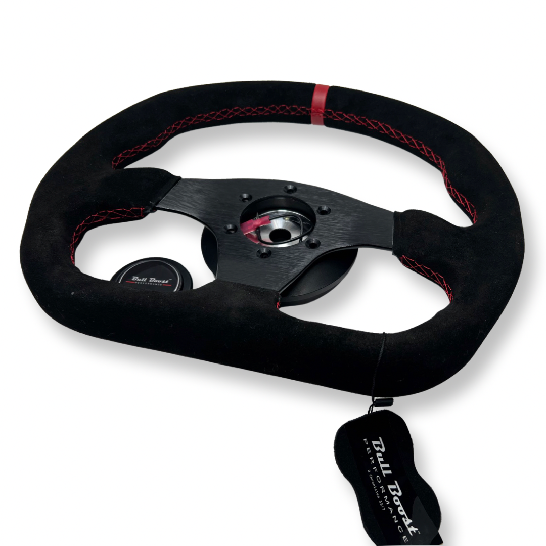 Suede Steering Wheel + Short Hub Adapter Kit For Acura Honda Accord Civic CR-Z