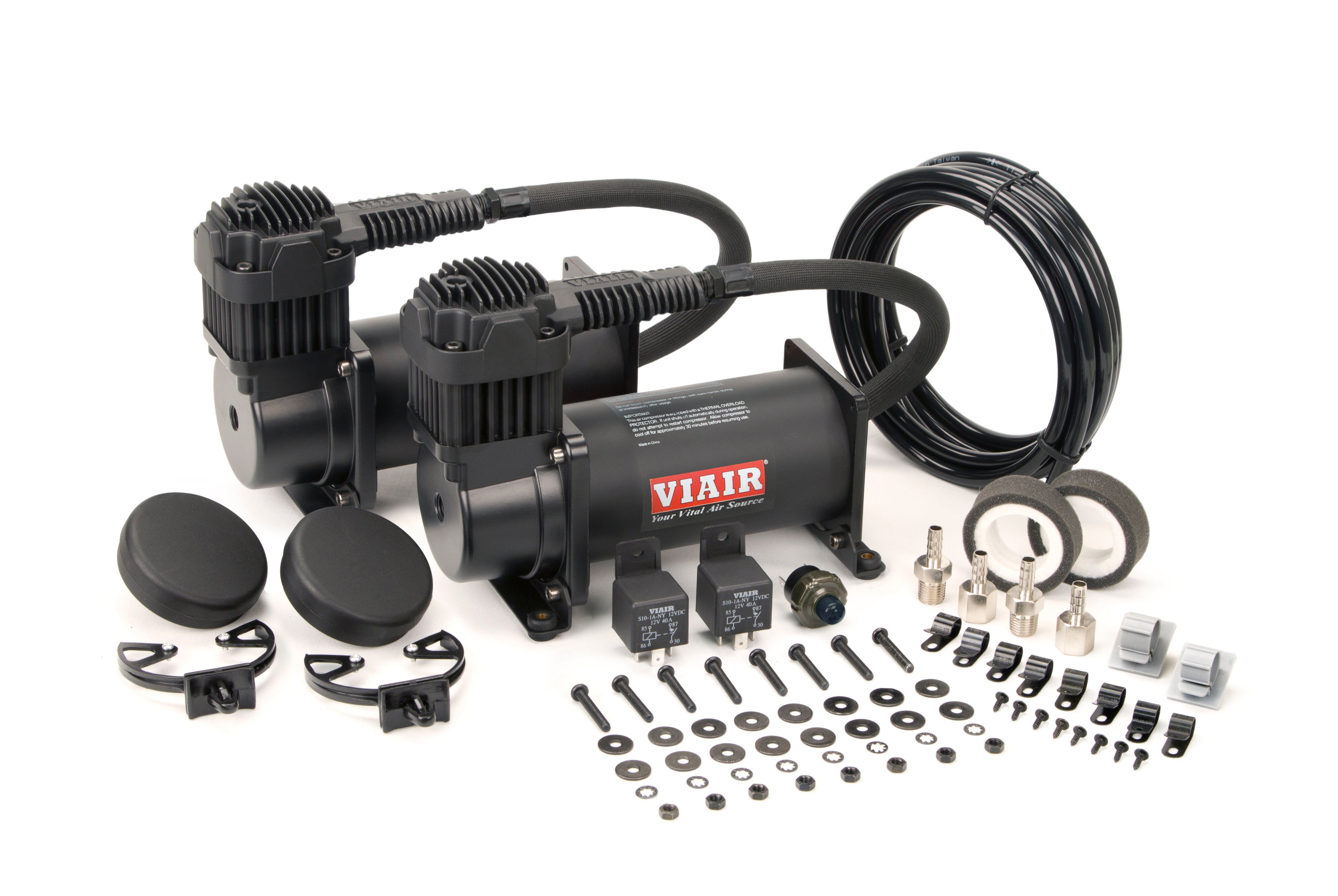 Dual Stealth Black 380C Value Pack (200 Psi, 380C/2, 165/200 P. Switch, 40 Amp Relay/2)