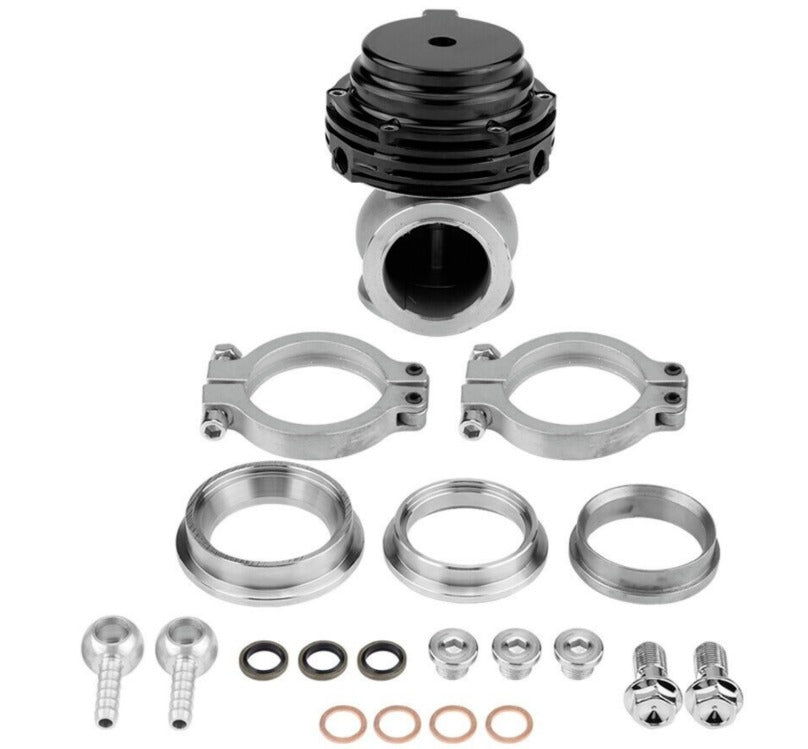 38mm External Turbo Wastegate Black - Fits Tial Springs & Flange - 22PSI V-Band Flange Turbo