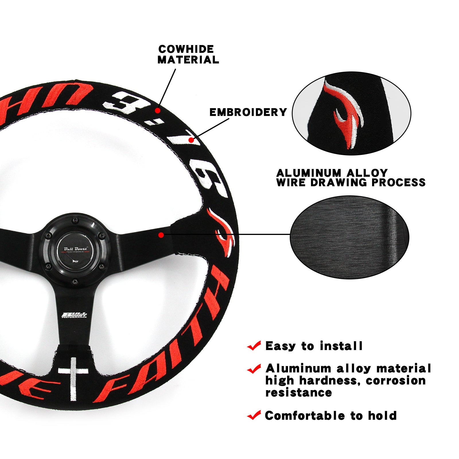 Have Faith 6-Bolt Racing Steering Wheel + Hub Adapter Boss Kit for Civic, Del Sol, Integra