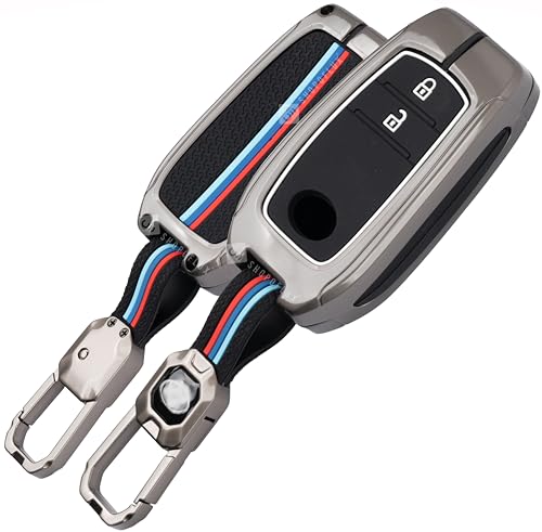 Shopoflux Metal Key Cover Compatible With Toyota Innova Crysta, Hilux, Invicto 2 Button Smart Only