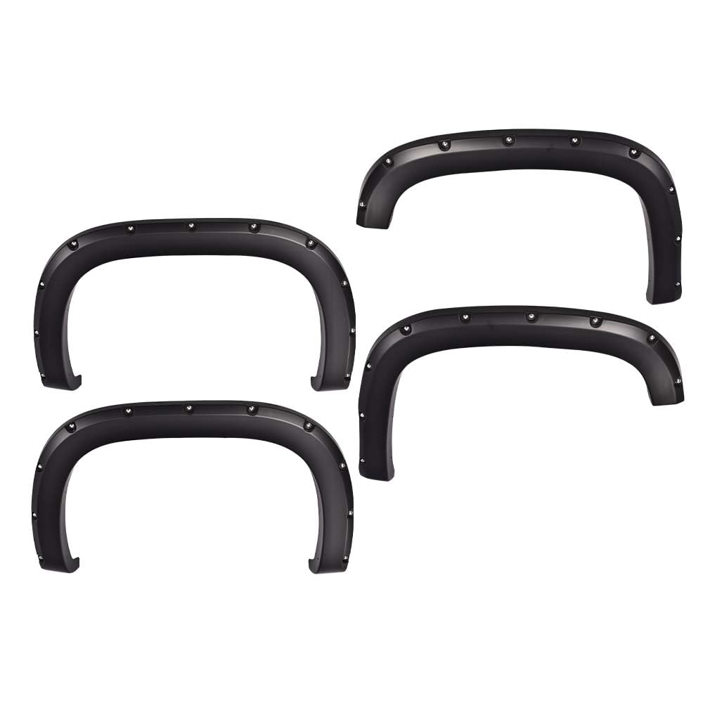 CROSSDESIGN Pocket Style Smooth Black Wheel Cover Protector Fender Flares Compatible with GMC Sierra 1500 All Beds 2007-2013,4pc