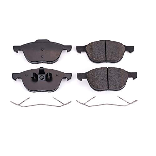 Power Stop 17-1044 Front Z17 Ceramic Brake Pads With Hardware For Ford C-Max | Ford Ecosport | Ford Escape | Ford Focus | Mazda