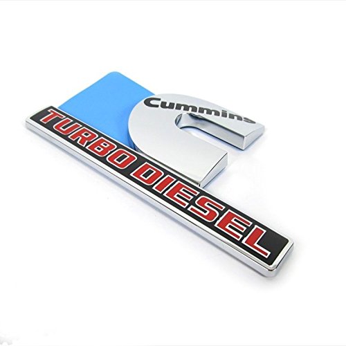Yoaoo 2Pack Oem Chrome Cummins Turbo Emblem Badges Compatible With 2500 3500 Emblem Glossy 6.2'' By 3.4'' Inches