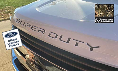 Decal Mods (2017-2022) Hood Grille Decal Sticker Letter Inserts Inlays (Thin) For Ford F250 F350 F450 Super Duty (Realtree - Max