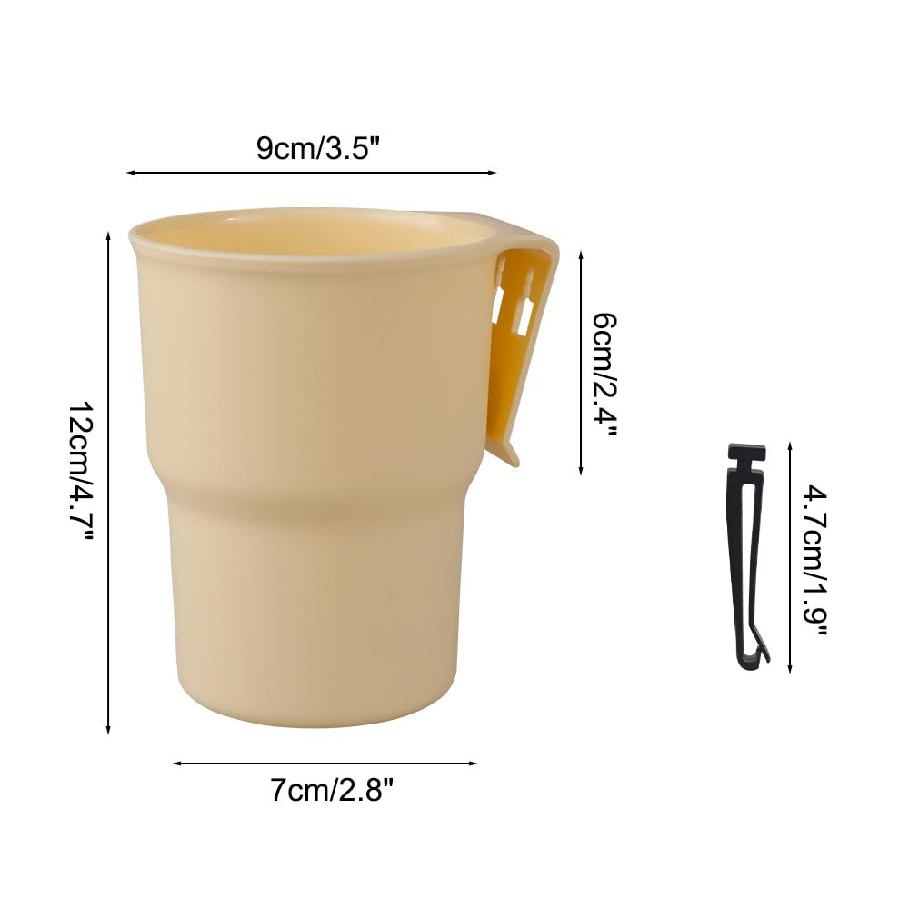 Mioyoow Car Cup Holder Hook, Wear-Resistant Auto Drink Holder 3.54'' Caliber Window Door Cup Holder With Ventilation Clip For Co