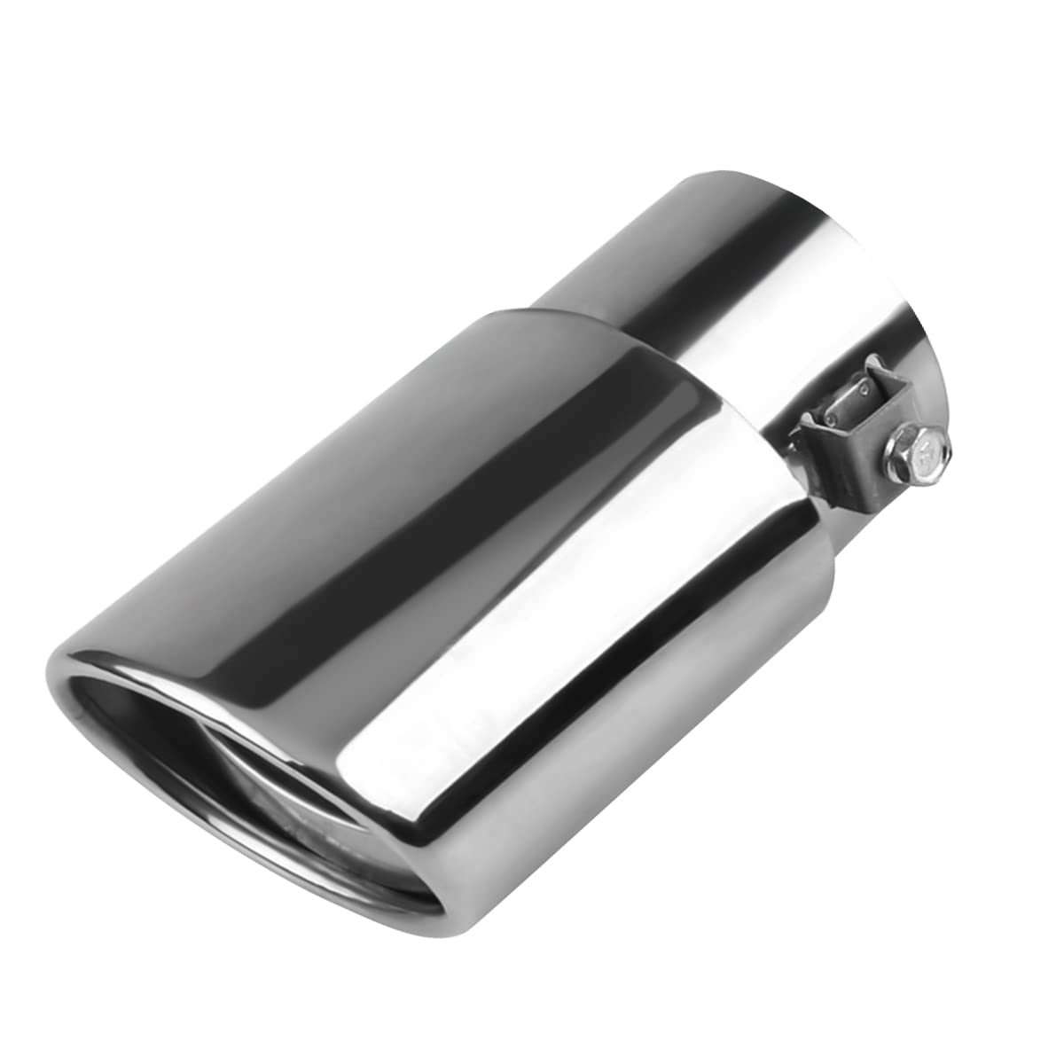 Stainless Steel Car Exhaust Tip, 2.5" To 3.3" Universal Car Exhaust Pipe Modification Tail Throat Tail Pipe, Steel Exhaust Tips Chrome-Plated Finish Tailpipe (Silver/A Style)