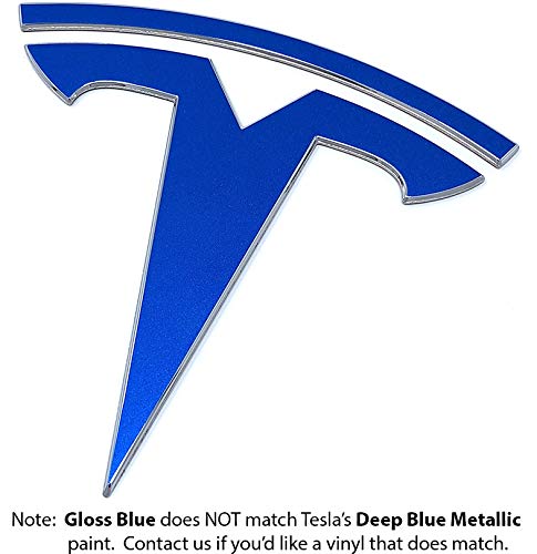 Logo Decal Wrap For Tesla Model Y, 4-Pc Set (Gloss Blue)