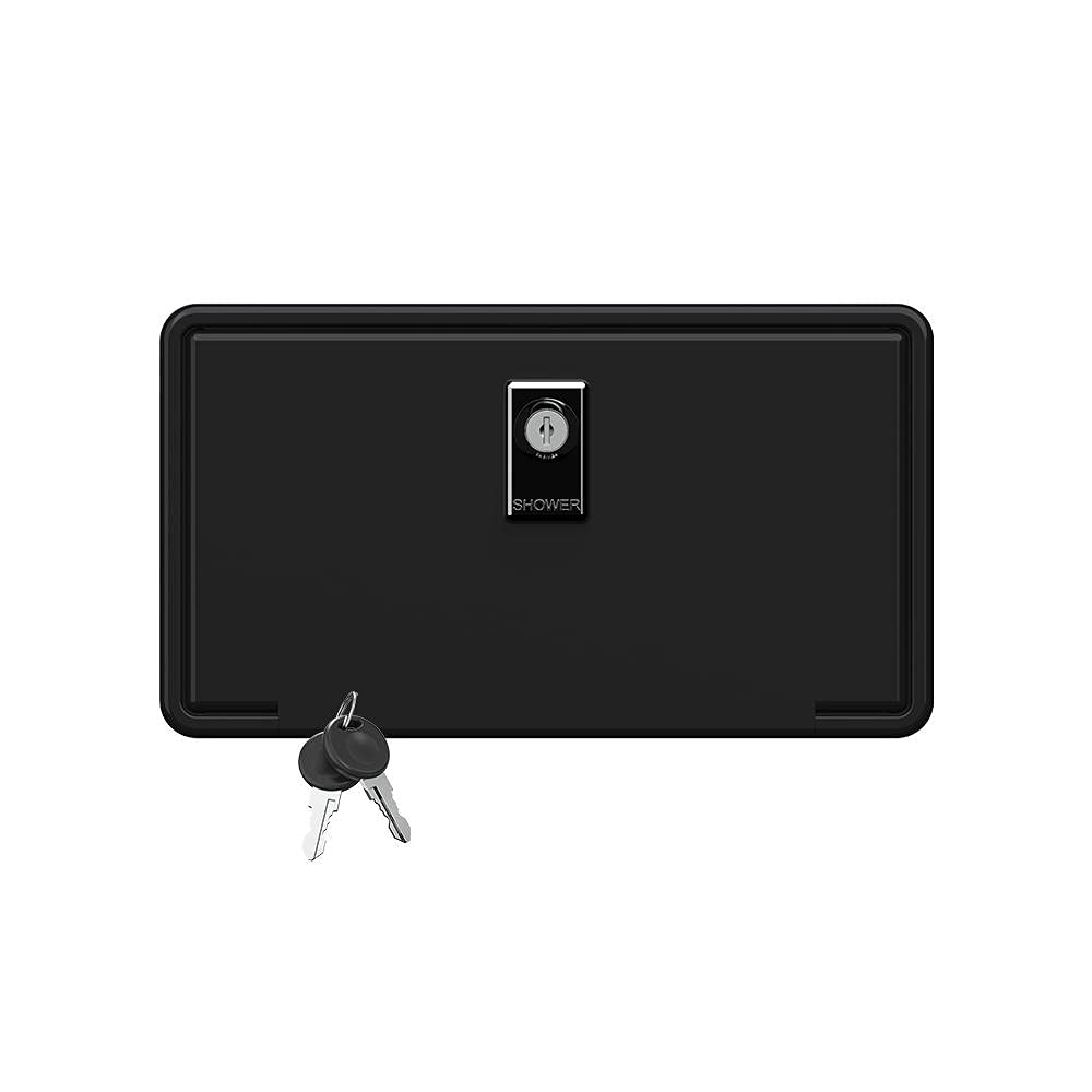 Itc Fontana Rv Or Boat Exterior Shower Box Kit Faucet With Shower Head (Locking Door Assembly - Black With 5' Hose)
