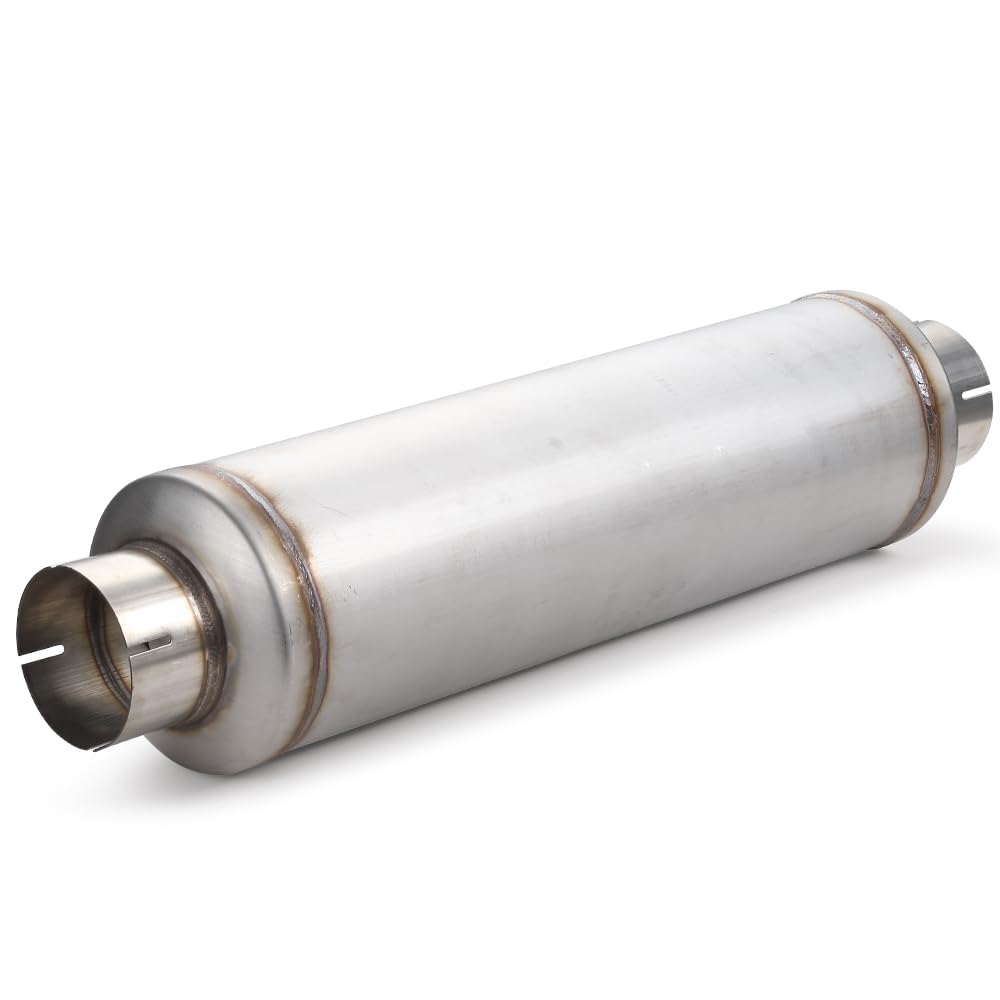 A-Karck 5'' Inlet Exhaust Resonator, 5'' Inlet 5'' Outlet 30'' Overall Length Muffler Resonator Stainless Steel