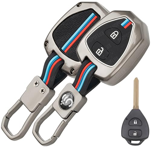 Shopoflux Metal Key Cover Compatible For Toyota Old Innova, Fortuner, Corolla, Camry 2 Button Key