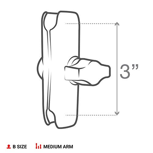 Ram Mounts Rap-B-132B-201U Level Cup 16Oz Drink Holder With Double Socket Arm With Medium Arm Compatible With Ram B Size 1 Ball Components