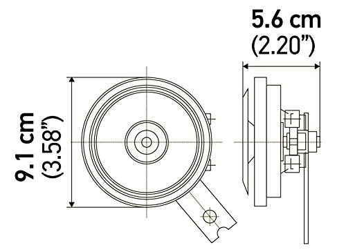 Hella 002768821 Black 92Mm 24V Disc Horn Kit (Universal Fit)