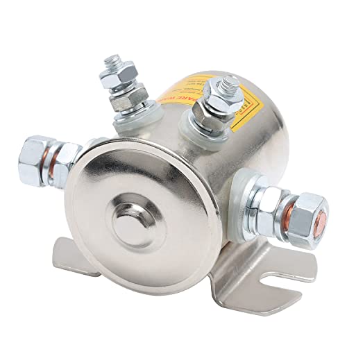 Upgrade Max 300A In Rush Continuous Duty Solenoid Relay Nickel-Plating For Golf Carts, Winch, Marine 12Vdc