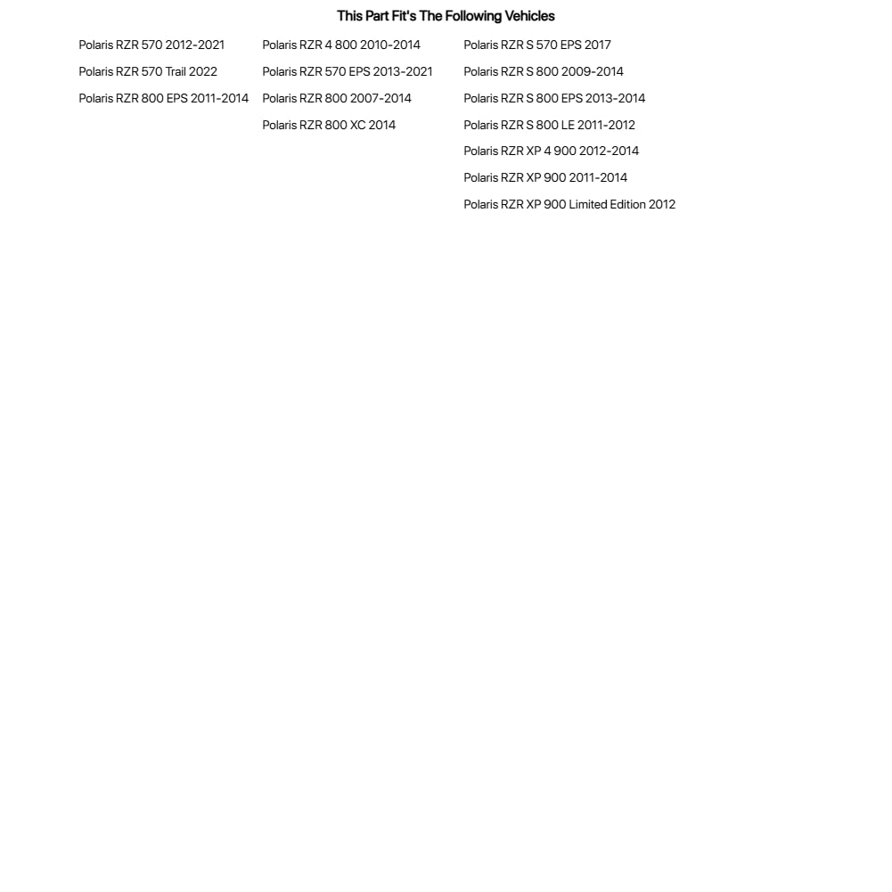 Tusk UTV Rear Window Compatible with Polaris RZR 800 2007-2014