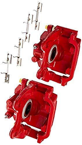 Power Stop S5030 Rear Pair Of High-Temp Red Powder Coated Calipers For Cadillac Escalade Chevy Avalanche Silverado 1500 Suburban