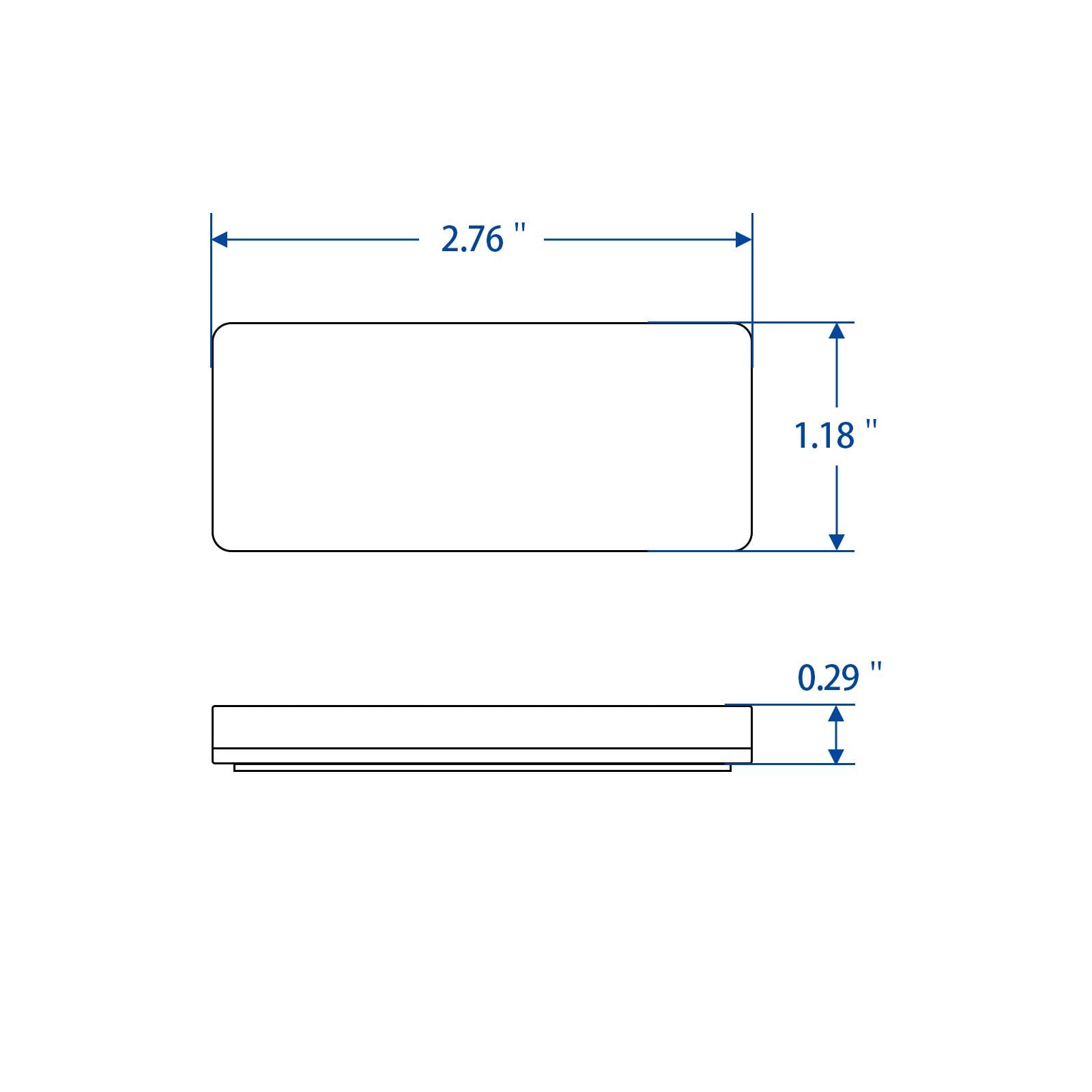 2Pcs Plastic Rectangular Stick-on Reflector Sticker (White, 2.76 x 1.18 in)