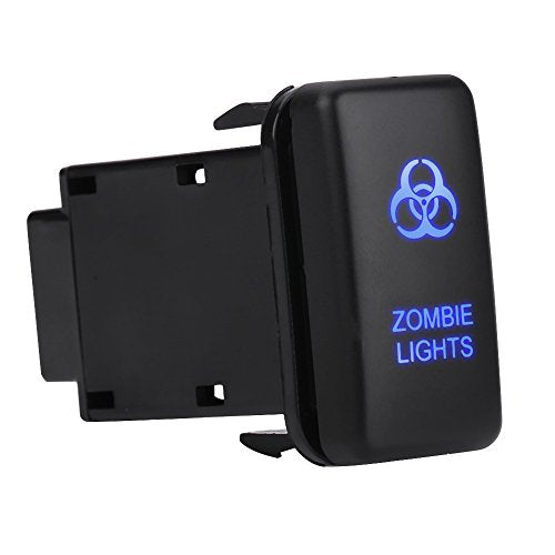 Led Light Bar Rocker Switch, Keenso 12V Blue Led Car On Off Rocker Switch For Hilux Landcruiser Vigo(Zombie Lights)