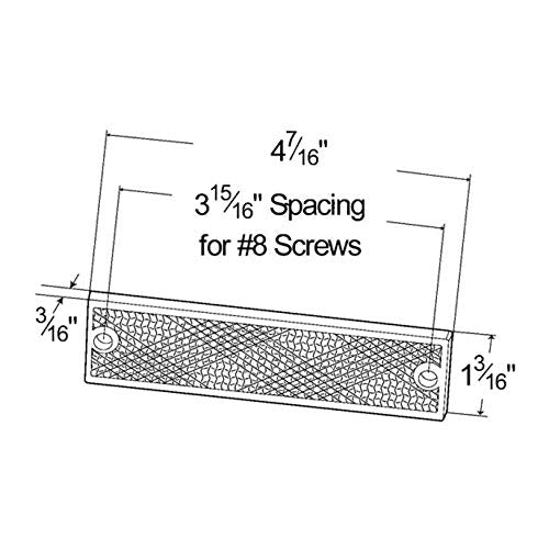 Grote 40133 Yellow Mini Stick-On / Screw-Mount Rectangular Reflectors