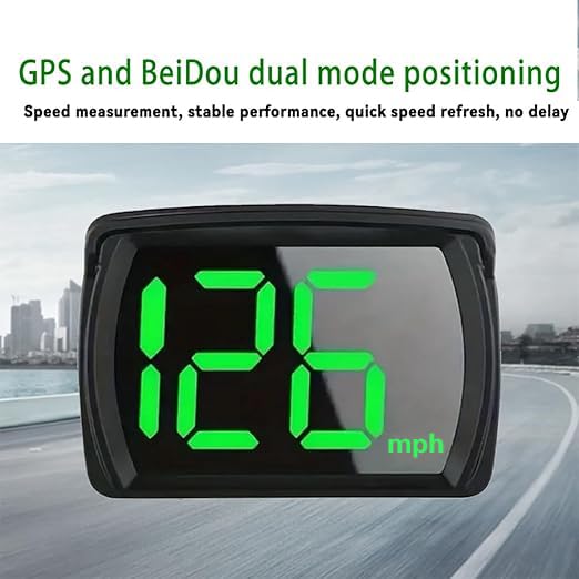 GPS Speedometer HUD, Upgraded LED Large Font Digital Head-Up Display with MPH, for All Cars, Vehicles,Motorcycles,Bicycles - Plu