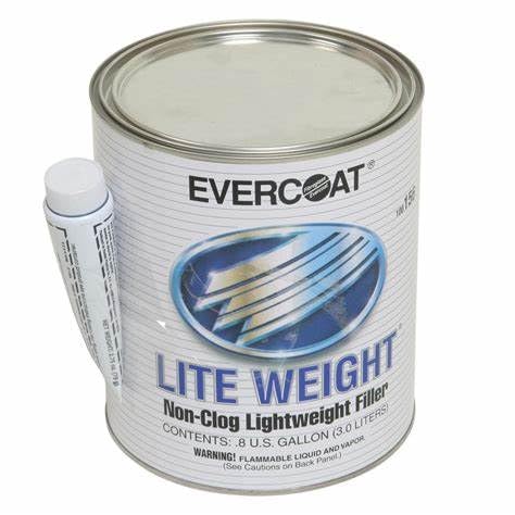 Evercoat Lite Weight Body Filler - Clog-Free Body Filler For Aluminum, Fiberglass & More - 128 Fl Oz