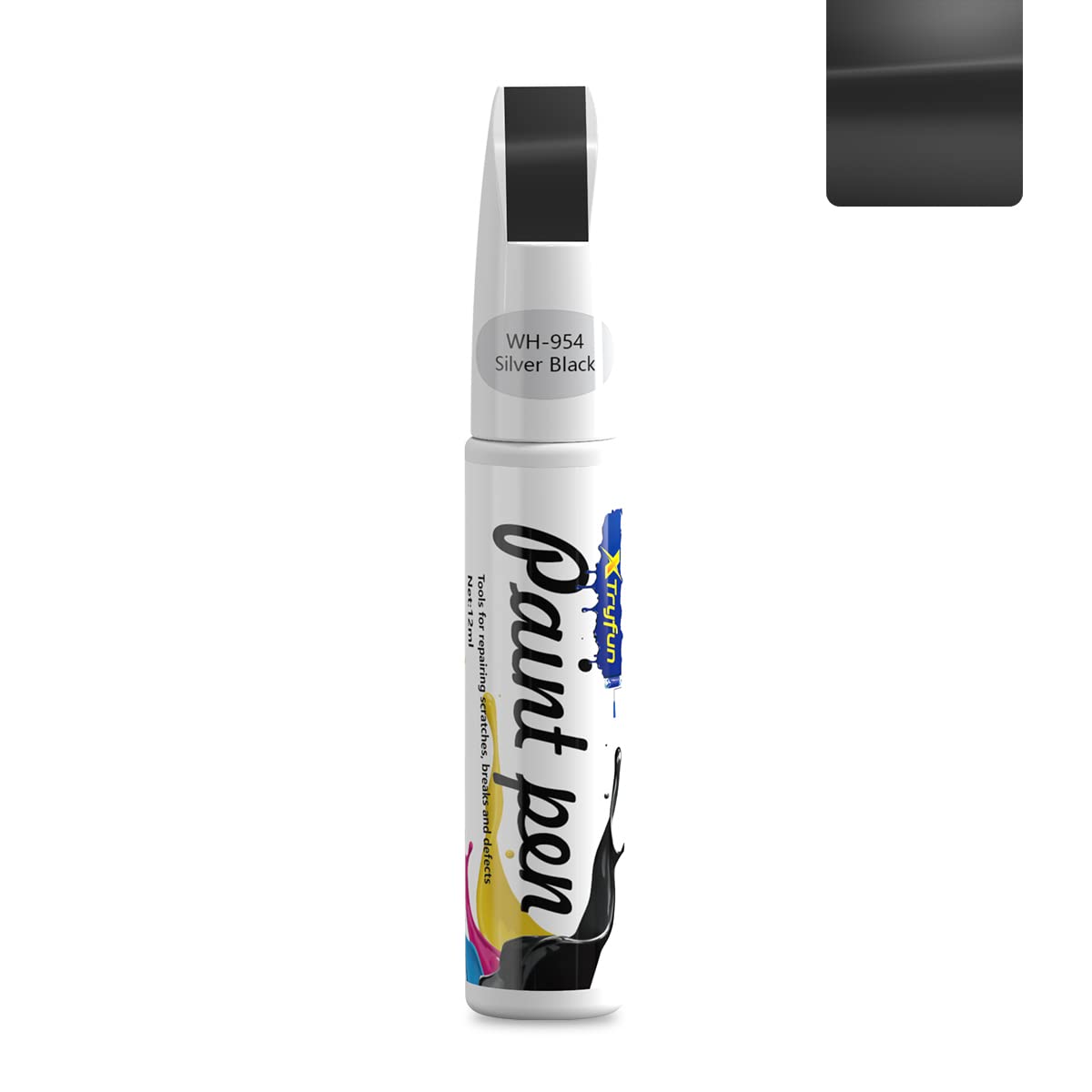 XTryfun Touch Up Paint for Cars Paint Scratch Repair, Waterproof Auto Scratch Remover Pen (Silver Black)