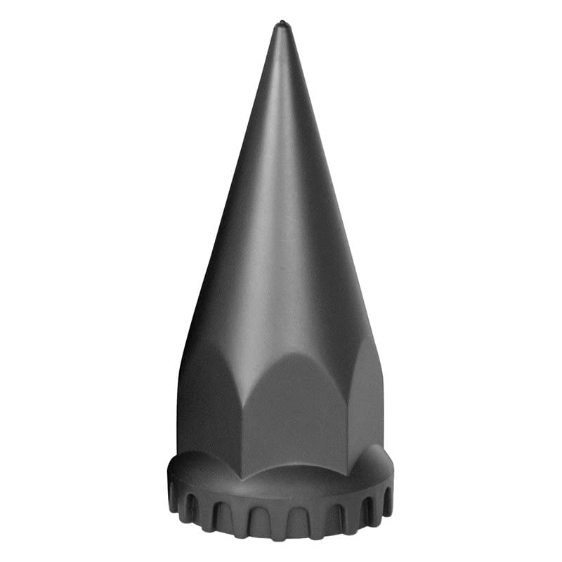 United Pacific 10548Cb - Wheel Lug Nut Cover Set - 33Mm X 4.75&quot; Black Spike Nut Cover With Flange- Thread-On (60 Pack)