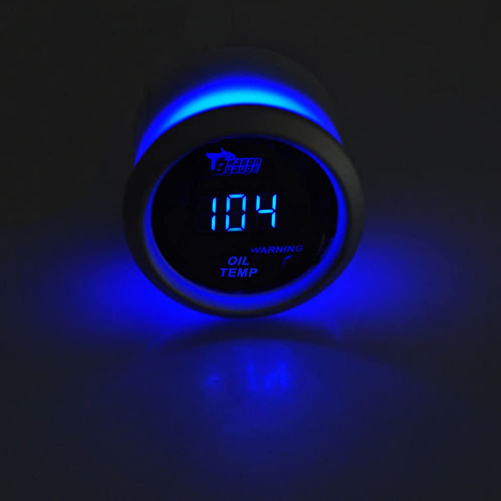 Esupport Universal Car Motor 2'' 52Mm Digital Blue Led Light Display Oil Temp Temperature Gauge Meter Fahrenheit F