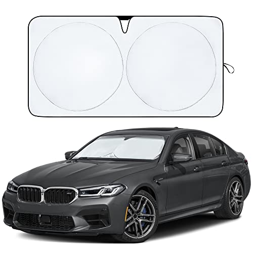 Econour Car Windshield Sun Shade With V-Cut  Durable 240T Material Car Sun Visor For Uv Rays And Sun Heat Protection  Car Interi