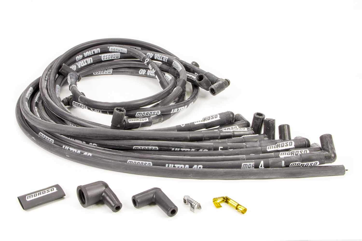 Moroso Wire Set,Ultra 40,Sleeved,Bbc,Black 73820