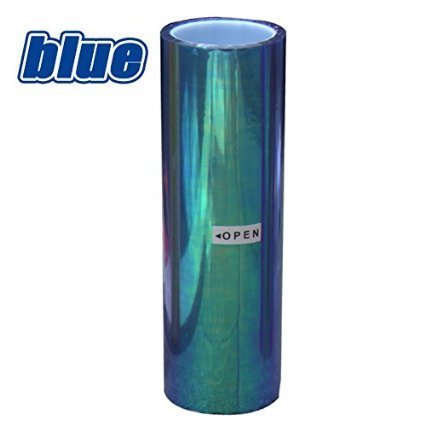 DIYAH 12 X 48 inches Self Adhesive Shiny Chameleon Headlights Tail Lights Fog Lights Films,Film Sheet Sticker,Tint Vinyl Film (Light Blue)