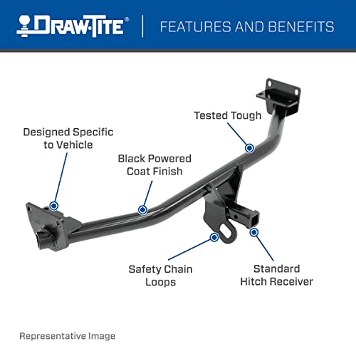 Draw-Tite 25002 Class 1 Trailer Hitch, 1-1/4-Inch Receiver, Black, Compatable With 2022-2022 Chevrolet Bolt Ev