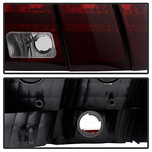 Acanii - For 1999-2004 Ford Mustang Red Smoked Tail Lights Brake Lamps 99-04 Pair Set Replacement Driver+Passenger Side