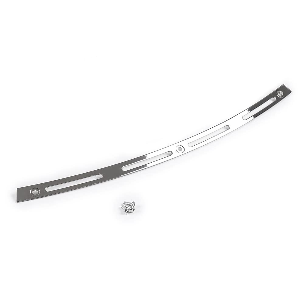 Wynmoto Polished Stainless Slotted Batwing Windshield Windscreen Trim Chrome Compatible For 96-13 Harley Touring Electra Street Glide Ultra Limited Tri Glide 1996-2013