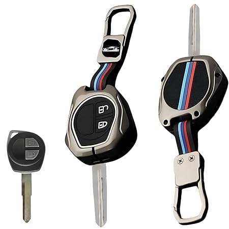 Cri8Hub Metal Silicon Key Cover Compatible With Maruti Suzuki Spresso,Swift,Sx4,Dzire,Ignis,Alto,Vitara Brezza,Celerio,Ertiga,C