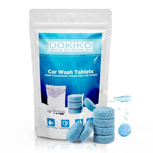 Dokiko 50 Pcs Car Windshield Washer Tablets Cleaning Washer Fluid Tablets Glass Concentrated Cleaner Windshield Wiper Fluid Soli