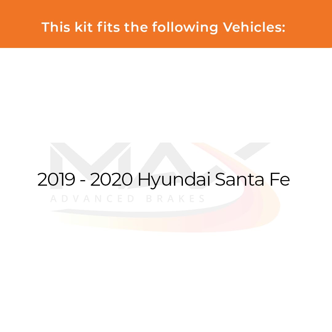 Max Advanced Brakes Front Brake Kit Compatible With 2019 2020 Hyundai Santa Fe Replacement Geomet Coated Oe Disc Brake Rotors An