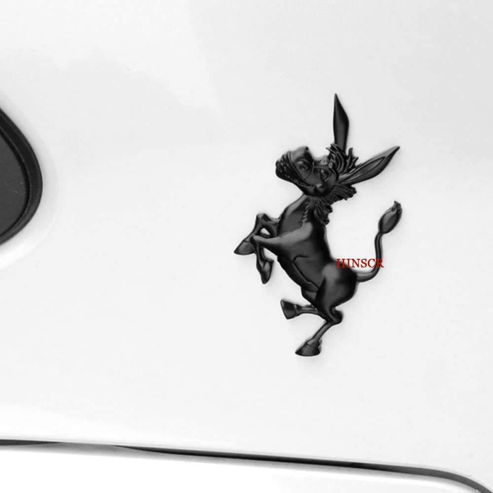 Hinscr Donkey Metal Car Emblem 3D Car Hood Badge Sticker Cute Decorative Decal For Car Motorcycle Laptop Backpack(Black)